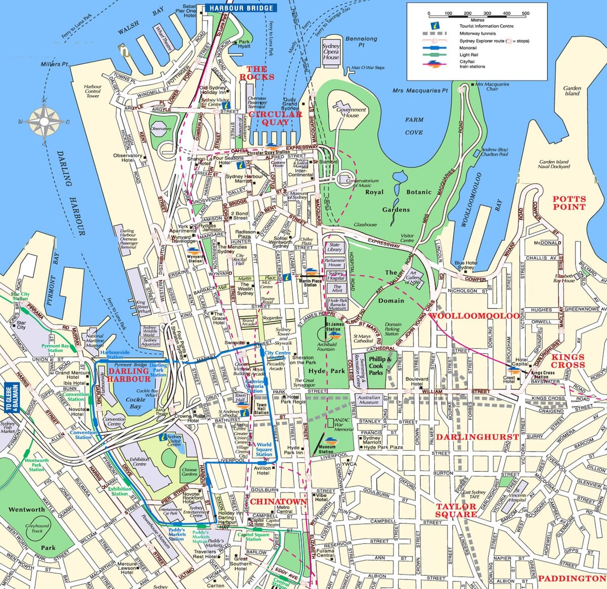 悉尼市中心地图
