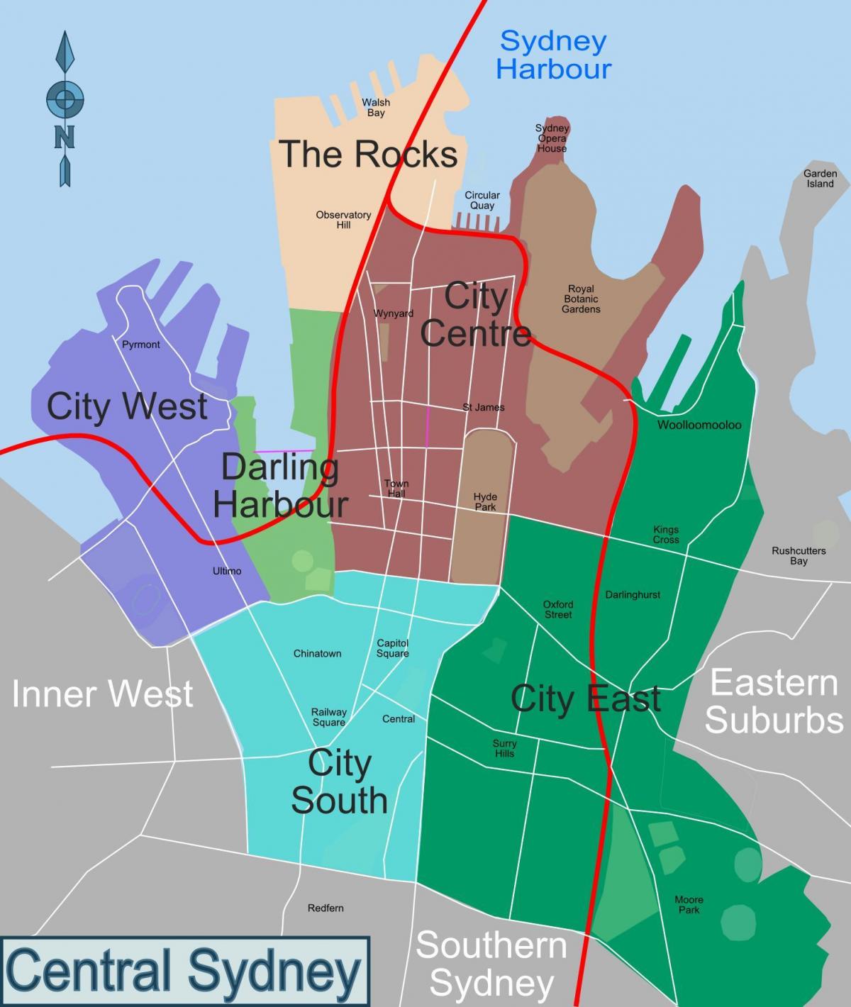 悉尼区地图