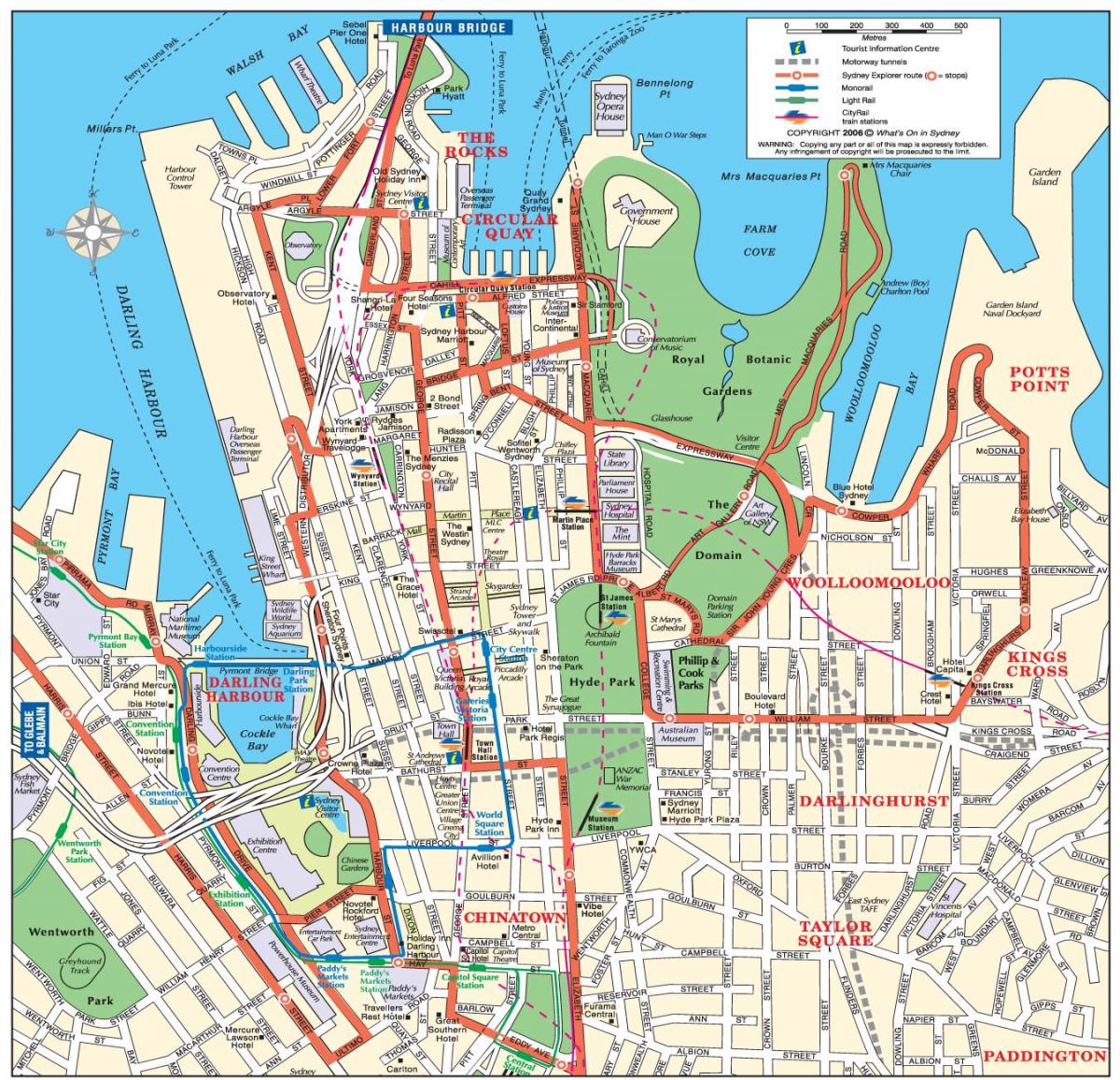 悉尼徒步旅游地图