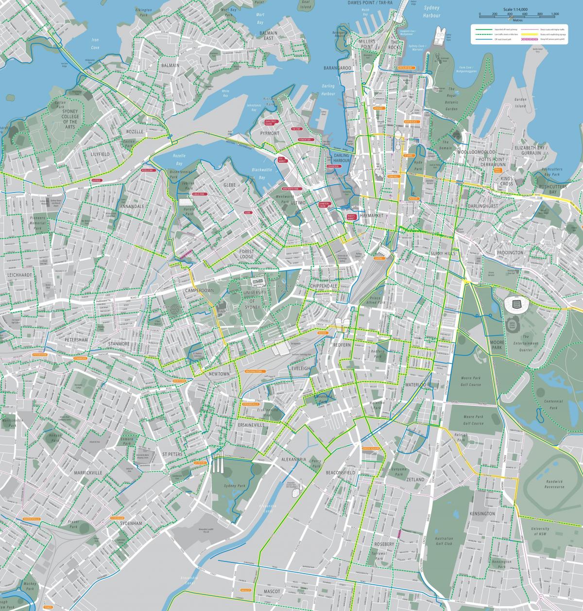悉尼自行车道地图
