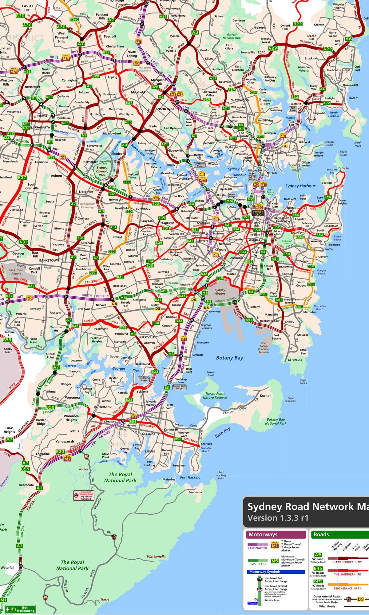 悉尼道路地图